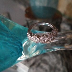 Silver ring with CZs Size 8